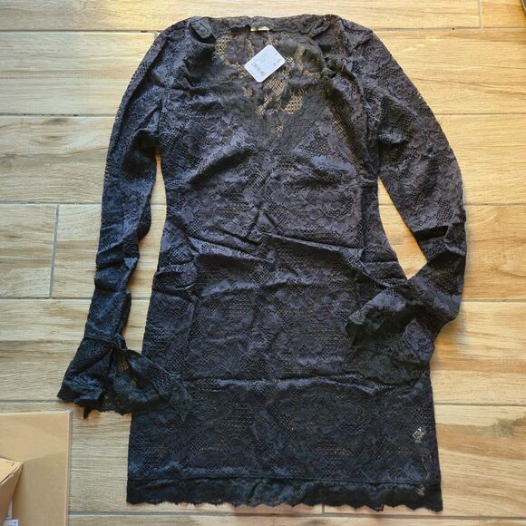 NWT-Free People Black Lace Dress Size S - Picture 1 of 3